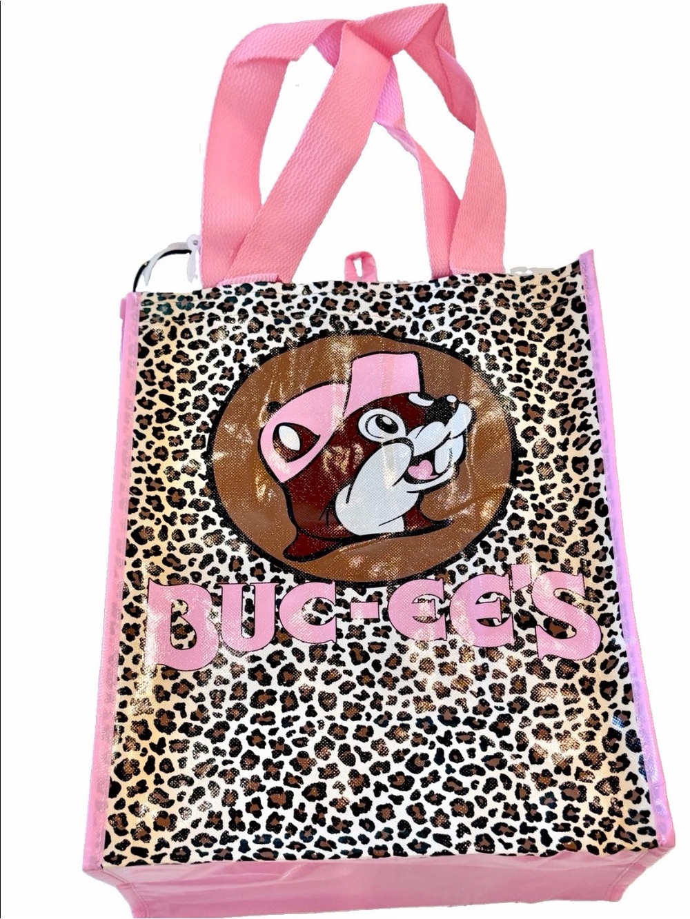💗  Buc-ee’s Pink Leopard Print Reusable Tote Bag Brand New With Tag 16x12x7”